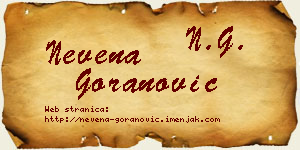 Nevena Goranović vizit kartica